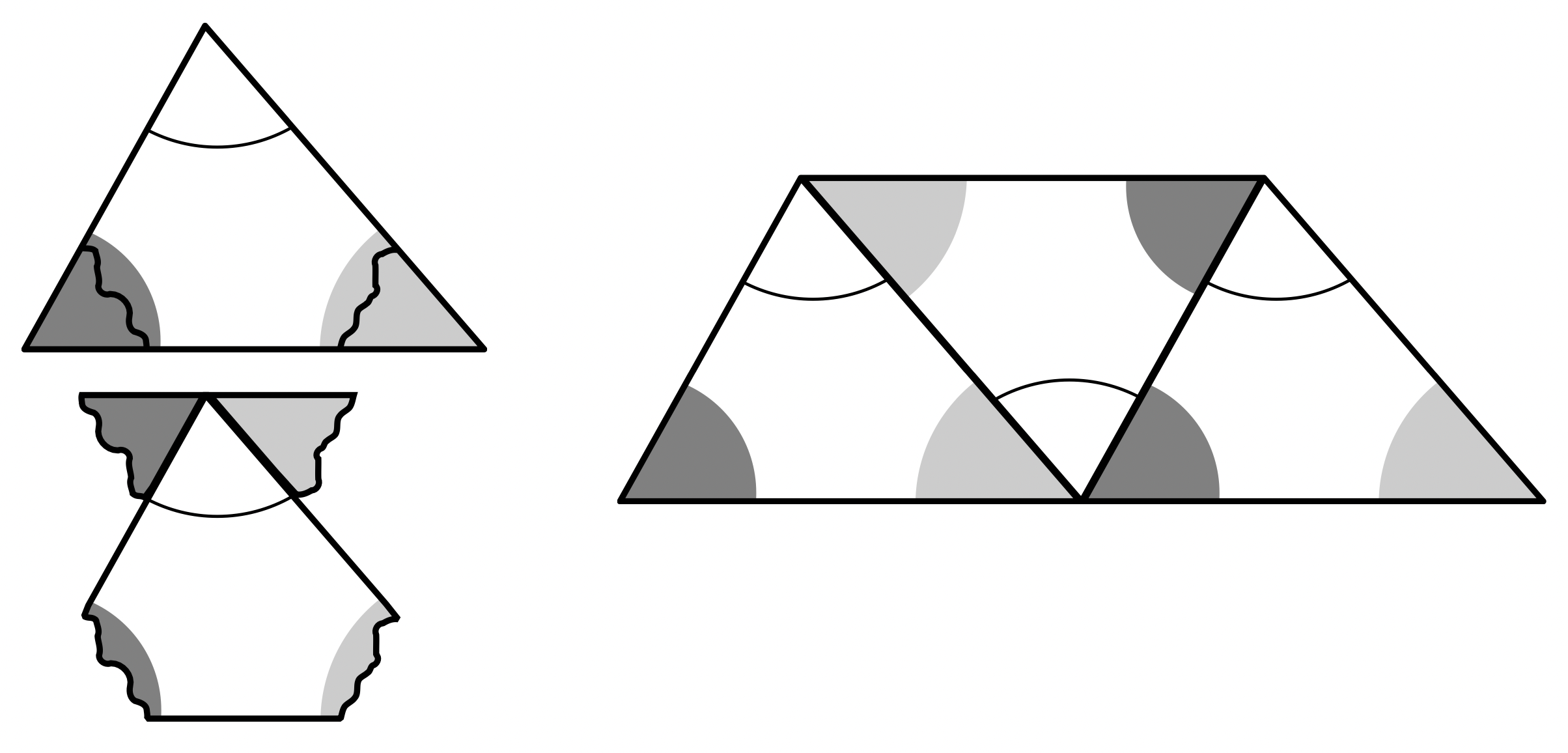 Innenwinkelsumme enaktiv bestimmen (Etzold & Petzschler, 2014, S. 32)