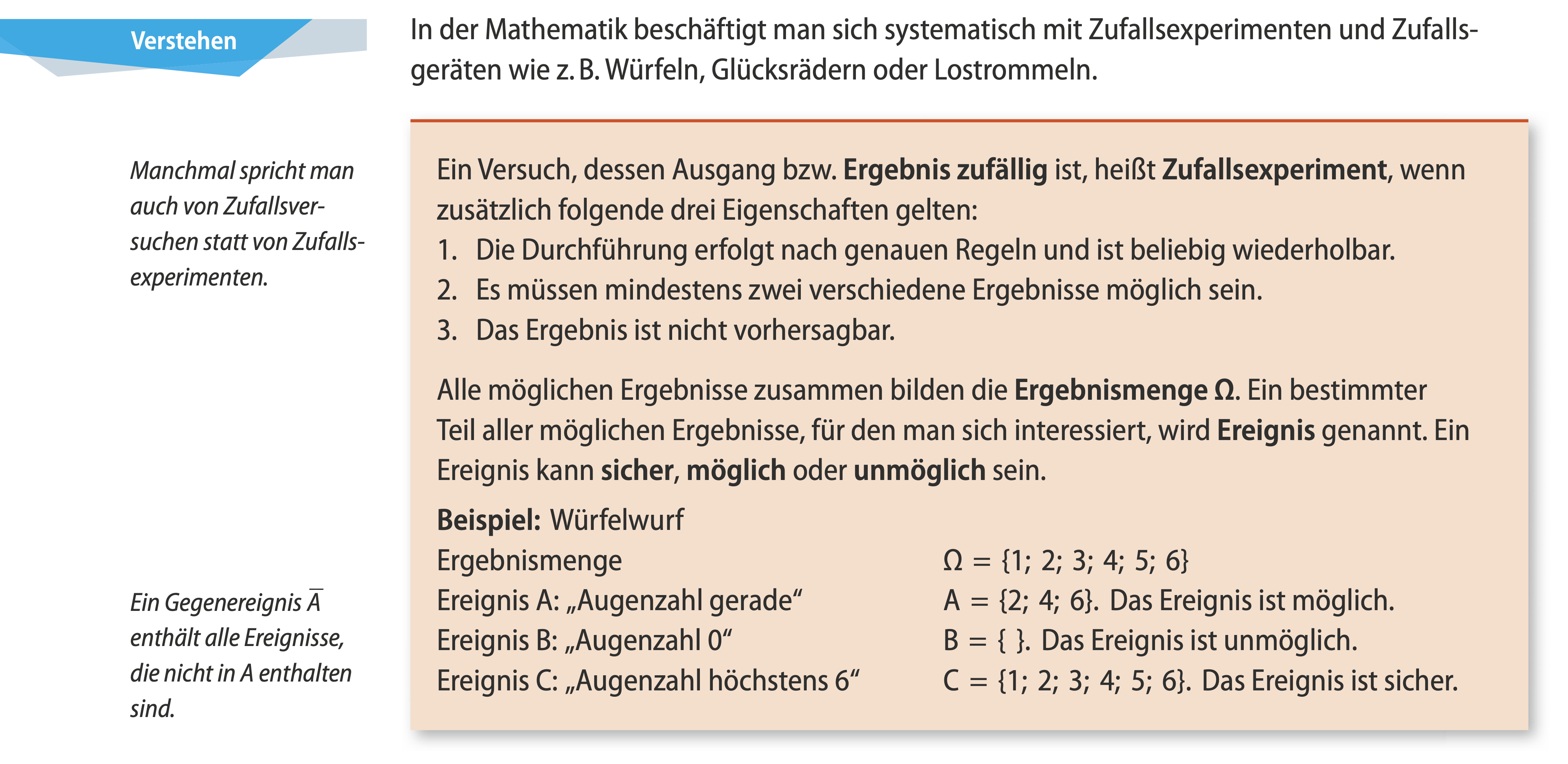 Schulbuchdefinition des Begriffs Zufallsexperiment (Adam & Kleine, 2016, S. 18)