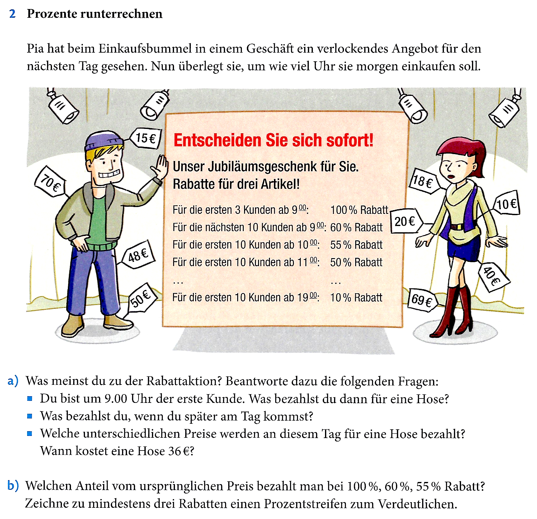 Erkundungsaufgabe zur Prozentrechnung (Leuders et al., 2015, S. 223)