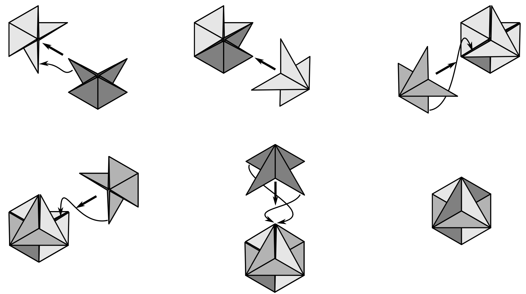 Zusammenfügen zum Oktaeder (Etzold & Petzschler, 2014, S. 64)
